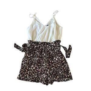 Lily Rose Jumpsuit Romper Cheetah Print Shorts NWOT